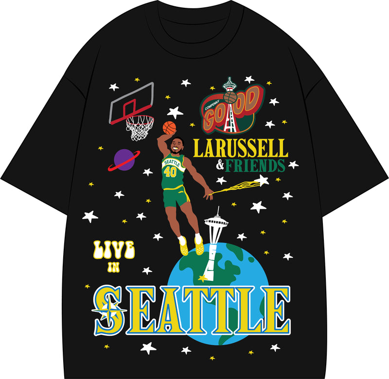 LARUSSELL SEATTLE BLACK T-SHIRT