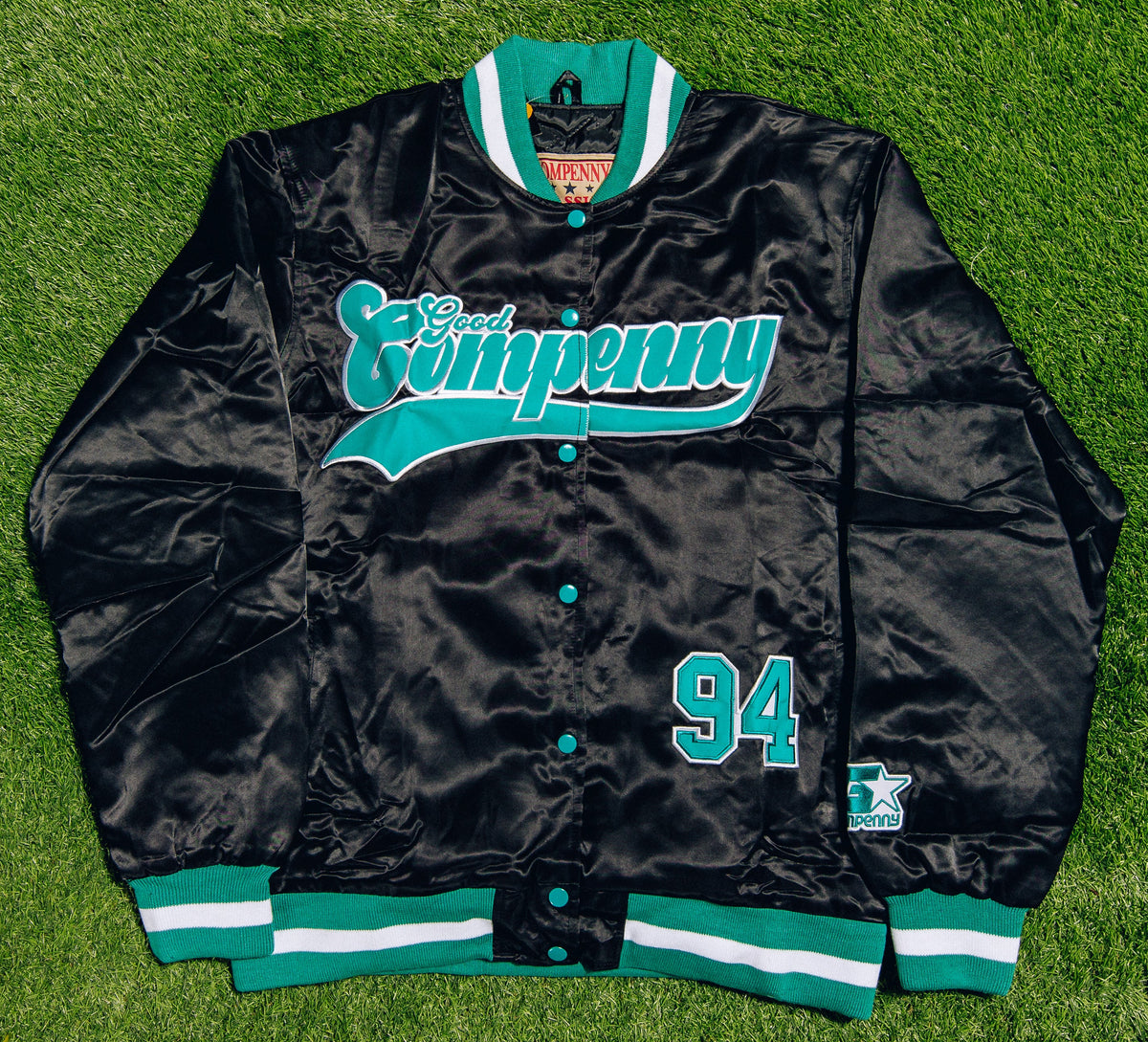 GC "BLACK AQUA" SATIN JACKET
